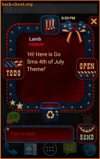 GO SMS PRO THEME 4TH OF JULY AMERICANA screenshot