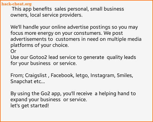 Go2 : Generate  more leads & online ads screenshot
