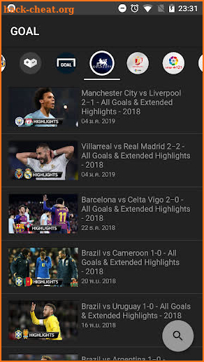 Goal Scores -  football highlights screenshot