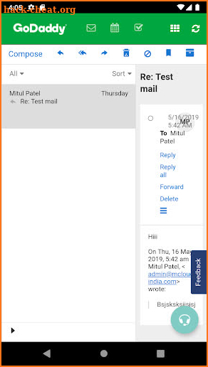 GoDaddy Inbox for Professional  Email screenshot