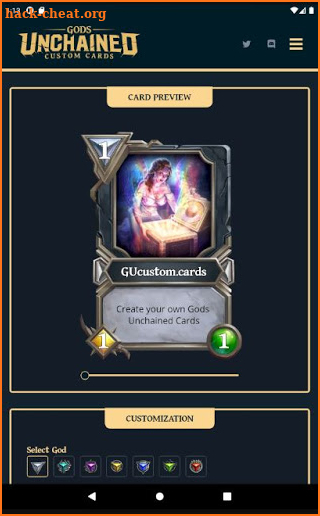 Gods Unchained - Custom Card Generator screenshot