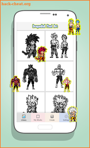 Goku Coloring By Number Dragonball Super Pixel Art screenshot