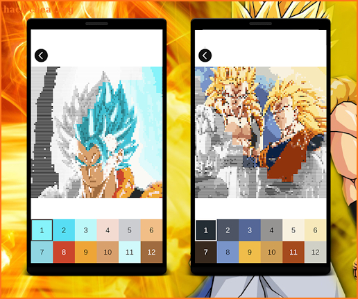 Goku Pixel Color by Number: Goku Saiyan Pixel Art screenshot