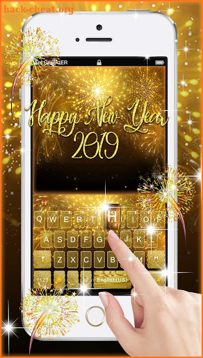 Gold 2019 New Year Keyboard Theme screenshot