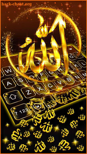Gold Allah 3D Gravity Keyboard Theme screenshot