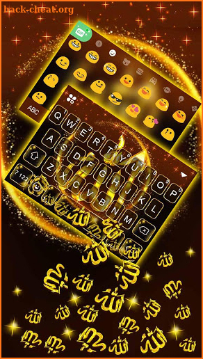 Gold Allah 3D Gravity Keyboard Theme screenshot