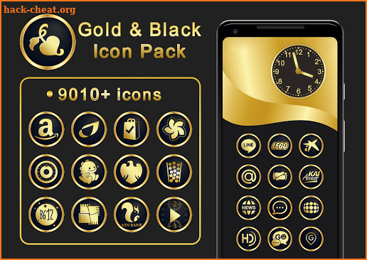 Gold & Black Icon Pack 9010+ icons screenshot