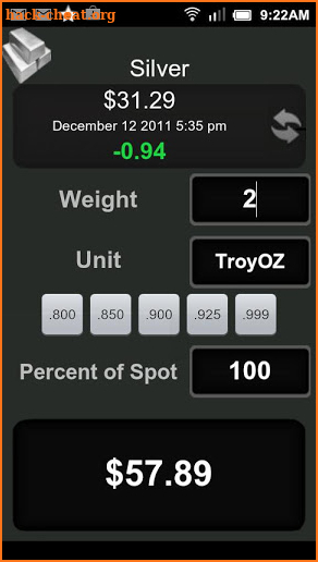 Gold & Silver Price Calculator screenshot
