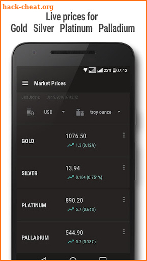 Gold and Silver Prices screenshot