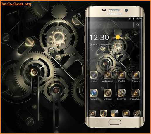 Gold Black Luxury Gears Theme screenshot