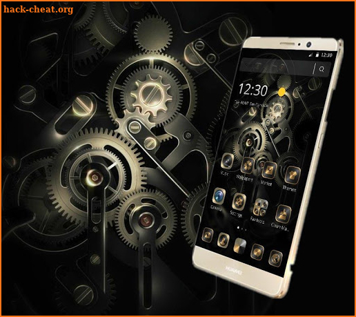 Gold Black Luxury Gears Theme screenshot