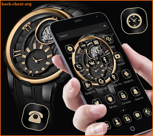Gold Black Luxury Watch Theme screenshot