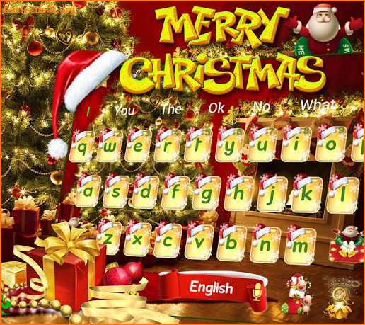 Gold Christmas Keyboard Theme screenshot