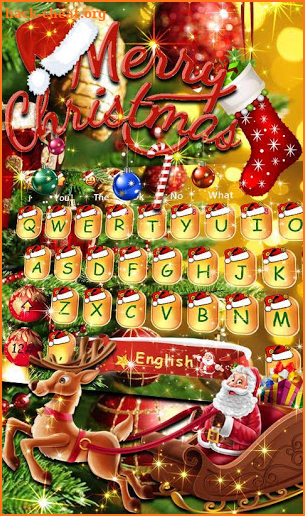 Gold Christmas Santa Keyboard Theme screenshot
