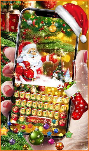 Gold Christmas Santa Keyboard Theme screenshot