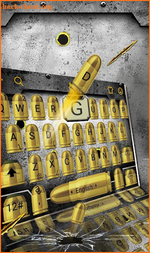 Gold Cool Gun Keyboard Theme screenshot