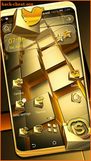 Gold Cubes Launcher Theme screenshot