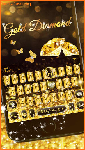 Gold Diamond Keyboard Theme screenshot
