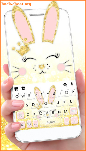 Gold Glitter Bunny Keyboard Theme screenshot
