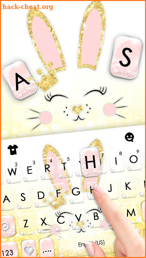 Gold Glitter Bunny Keyboard Theme screenshot