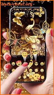 Gold Glitter Butterfly Keyboard screenshot