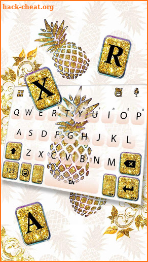 Gold Glitter Pineapple Keyboard Theme screenshot
