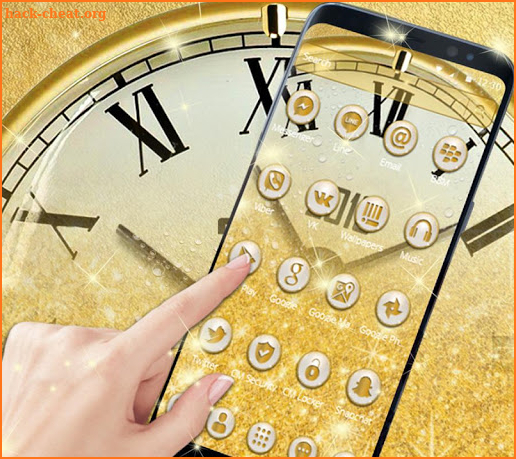 Gold Glitter Wall Clock Theme screenshot