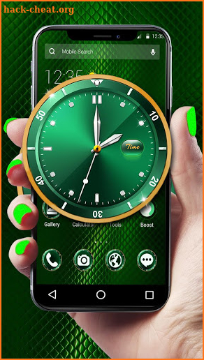 Gold Green Luxury Clock APUS launcher Theme screenshot