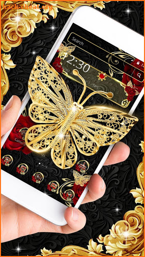 Gold Luxury Butterfly  Rose Theme screenshot