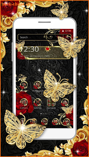 Gold Luxury Butterfly  Rose Theme screenshot