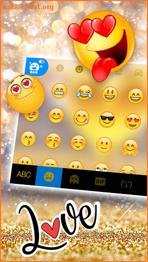 Gold Luxury Heart Keyboard Background screenshot