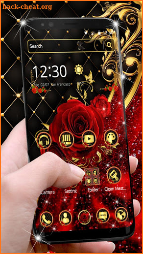 Gold Luxury Red Rose Theme🏵️ screenshot