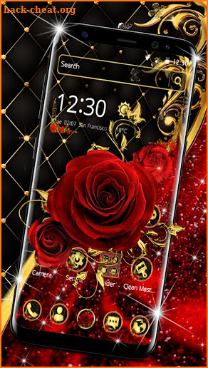 Gold Luxury Red Rose Theme🏵️ screenshot