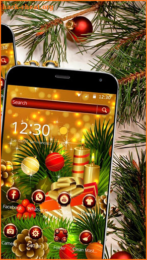 Gold Merry Christmas Theme screenshot