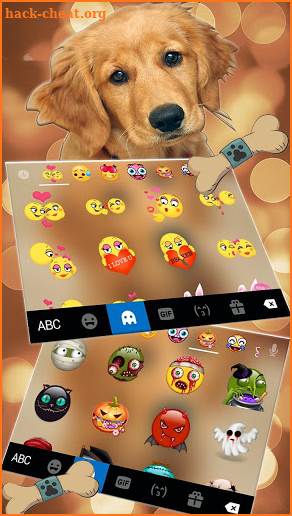 Gold Naive Puppy Keyboard Theme screenshot