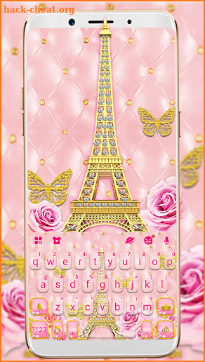 Gold Pink Tower Keyboard Background screenshot