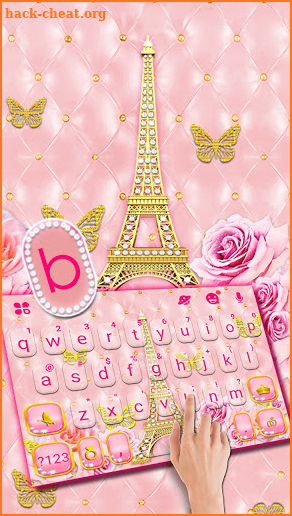Gold Pink Tower Keyboard Background screenshot