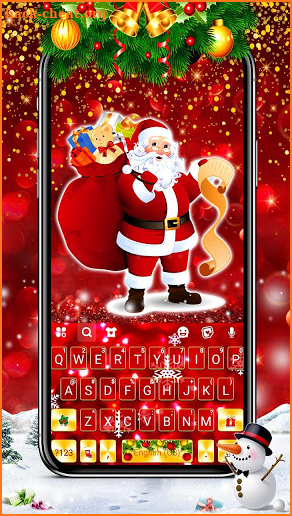 Gold Red Christmas Keyboard Theme screenshot
