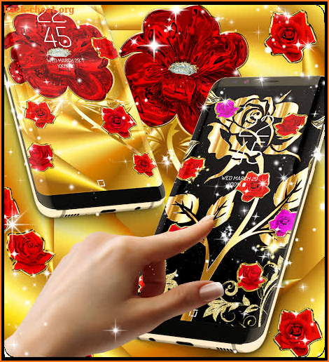 Gold rose live wallpaper screenshot