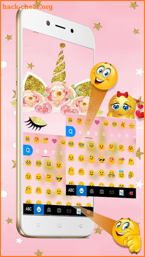 Gold Shinny Unicorn Keyboard Theme screenshot