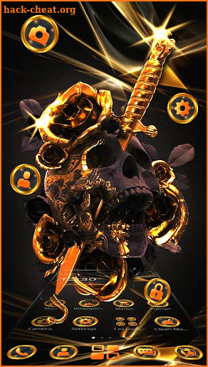 Gold Skull Sword Theme screenshot