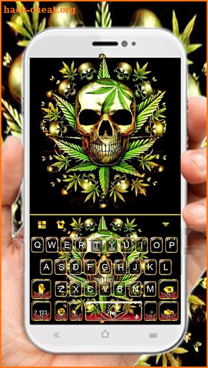 Gold Weed Skull Keyboard Theme screenshot