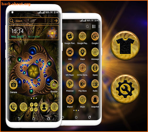 Golden Abstract Launcher Theme screenshot
