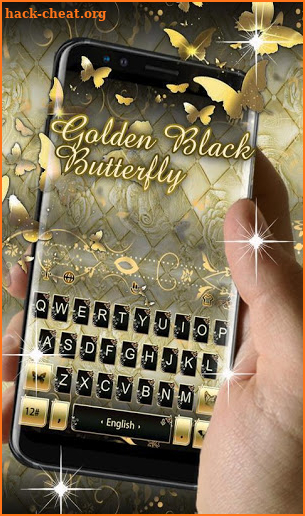 Golden Black Butterfly Keyboard Theme screenshot