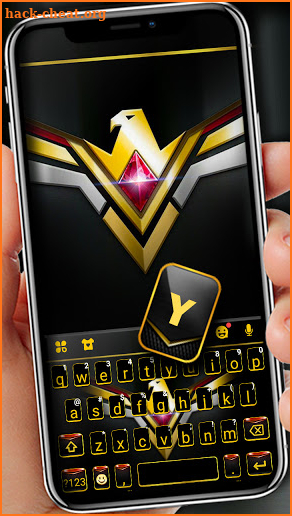 Golden Black Eagle Keyboard Background screenshot