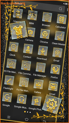 Golden Black Glitter Theme Launcher screenshot
