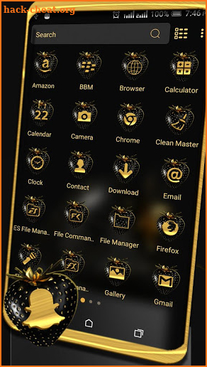 Golden Black Strawberry Launcher Theme screenshot