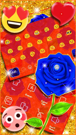 Golden Blue Rose Keyboard screenshot