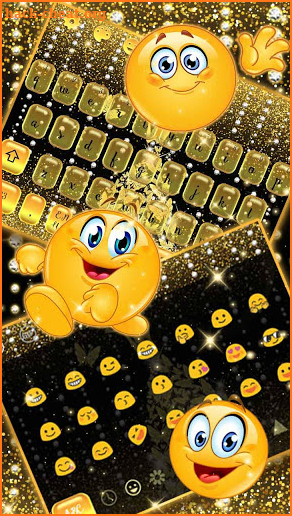 Golden Butterfly Glitter Girl Keyboard screenshot