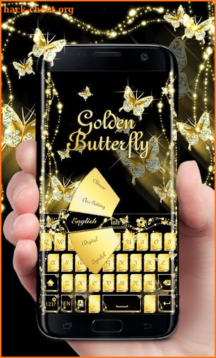Golden Butterfly GO Keyboard Theme screenshot